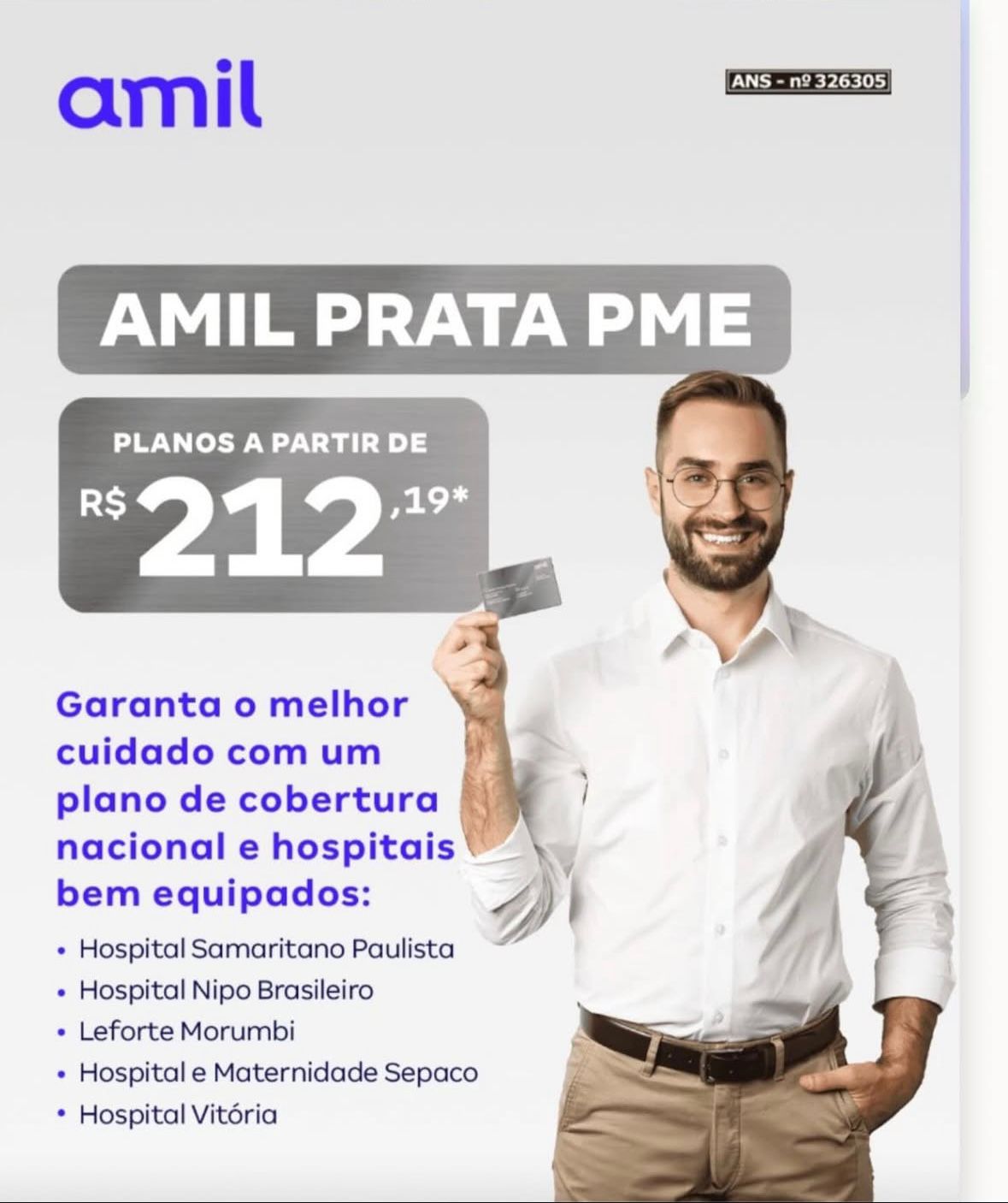 Amil Prata PME – a partir de R$ 212,19